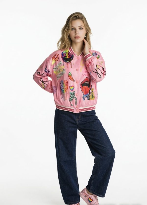 New Collection NEVER ON SUNDAY BOMBER JACKET PINK