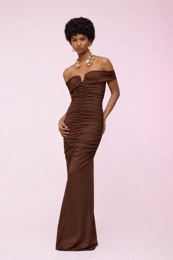 Clothes BE YOU ELASTIC OFF-SHOULDER LONG DRESS