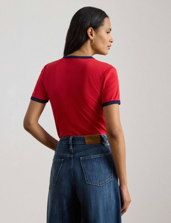 New Collection LAUREN RALPH LAUREN  KNIT COTTON T-SHIRT