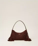 Bags TWINSET CROCHET HOBO BAG WITH FRINGES