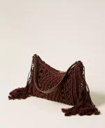 Bags TWINSET CROCHET HOBO BAG WITH FRINGES