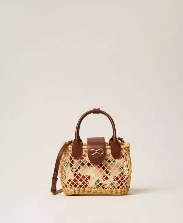 Bags TWINSET WICKER SHOULDER BAG WITH POUCH