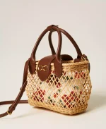 Bags TWINSET WICKER SHOULDER BAG WITH POUCH