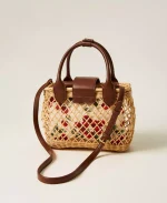 Bags TWINSET WICKER SHOULDER BAG WITH POUCH