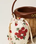 New collection TWINSET WICKER BUCKET BAG WITH POUCH