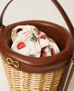 New collection TWINSET WICKER BUCKET BAG WITH POUCH