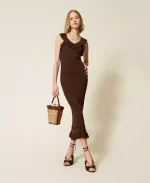 New collection TWINSET WICKER BUCKET BAG WITH POUCH