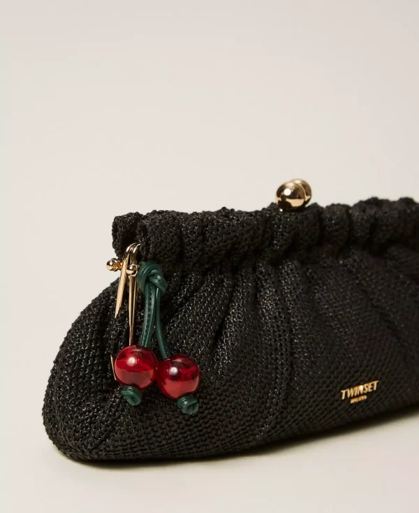 Bags TWINSET RAFFIA CLUTCH WITH CHARM