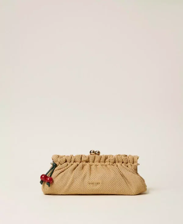 Bags TWINSET RAFFIA CLUTCH WITH CHARM
