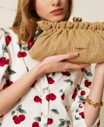 Bags TWINSET RAFFIA CLUTCH WITH CHARM