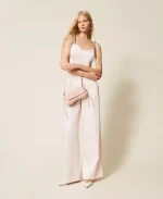 Clothing TWINSET SET  DUCHESSE CROPPED TOP WITH EMBROIDERY AND  TROUSERS