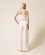 Clothing TWINSET SET  DUCHESSE CROPPED TOP WITH EMBROIDERY AND  TROUSERS