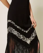 Clothes TWINSET EMBROIDERED DRESS WITH FRINGES