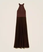 Clothes TWINSET LONG KNIT AND PLEATED GEORGETTE DRESS