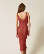 Clothes TWINSET LONG FITTED KNIT DRESS WITH LUREX