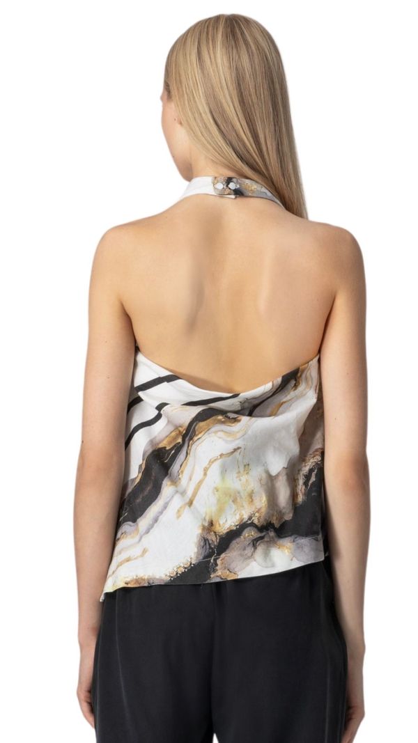 New Collection LOTUS EATERS BLOUSE WHITE COLD BLACK