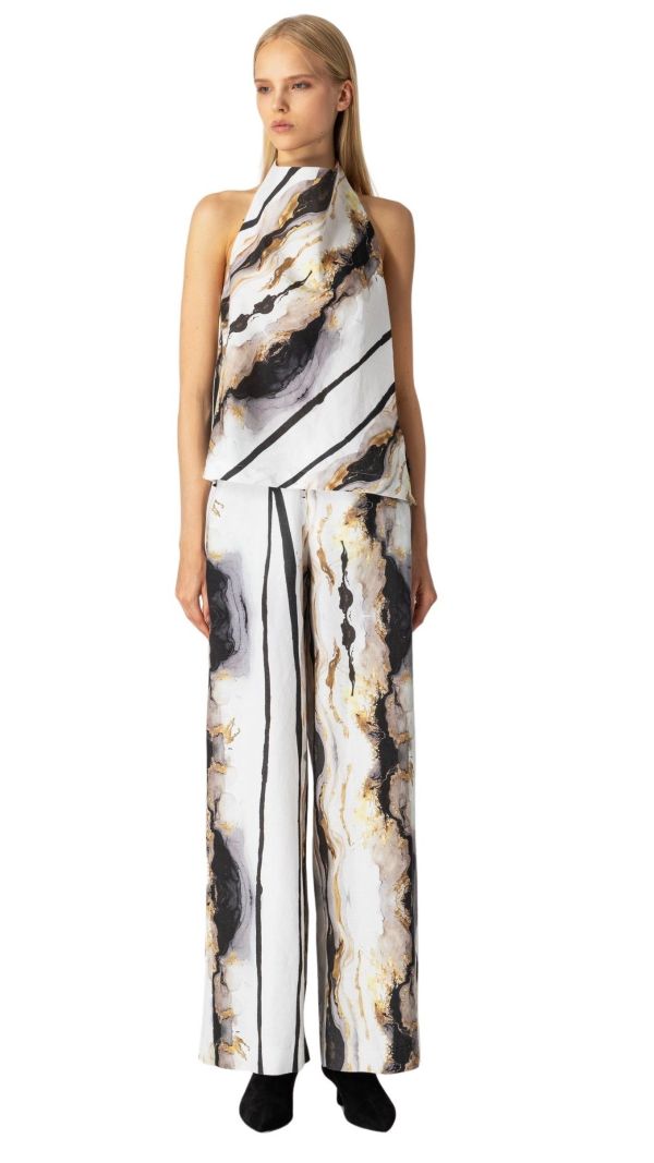 New Collection LOTUS EATERS PANTS WHITE GOLD BLACK