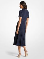 New Collection MICHAEL KORS STRETCH KNIT POLO MIDI DRESS