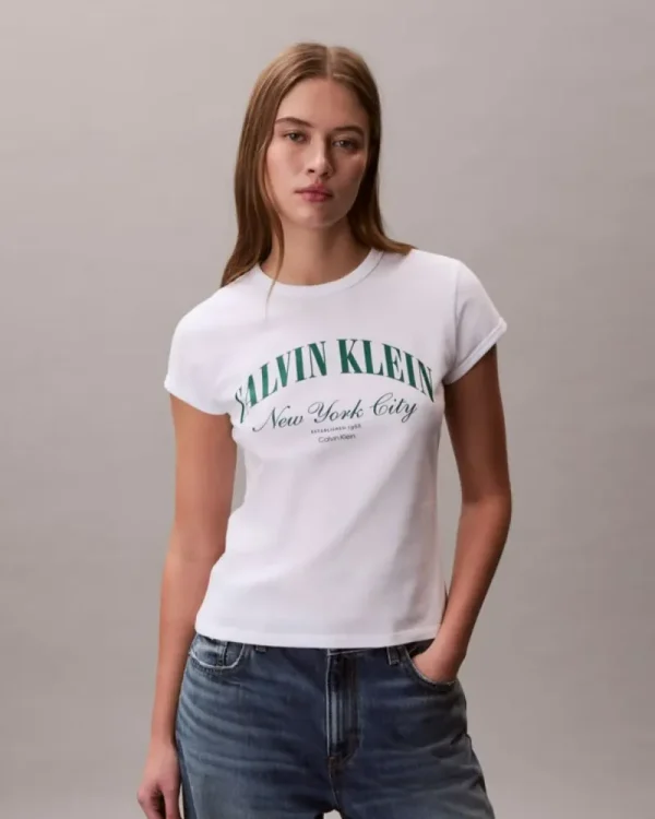 New Collection CALVIN KLEIN JEANS SLIM VARSITY LOGO T-SHIRT