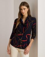 New collection LAUREN RALPH LAUREN SLIM FIT BELTIN-PRINT JERSEY SHIRT