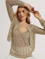New Collection TED BAKER HELLEN RIBBED CARDIGAN GORD
