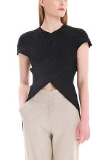 Clothes KOURBELA KNIT CROSSED TOP SEASHELLS