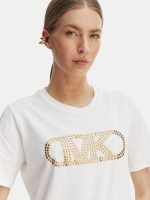 Clothes MICHALE KORS STUDDED EMPIRE  MONOGRAM COTTON JERSEY T SHIRT