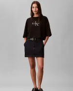 New Collection CALVIN KLEIN JEANS BOXY CROP MONOLOGO T-SHIRT