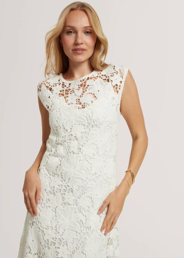 New Collection TED BAKER ZINHA CROCHET KNIT MIDI DRESS