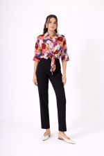Clothing OPEN FASHION HIGH-WAIST TROUSERS WITH STRAIGHT LEG AND BUTTON 