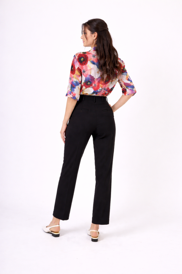 Clothes OPEN FASHION HIGH-WAIST TROUSERS WITH STRAIGHT LEG AND BUTTON 
