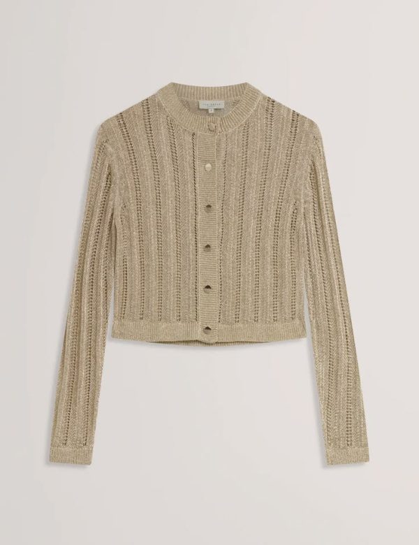 New Collection TED BAKER HELLEN RIBBED CARDIGAN GORD