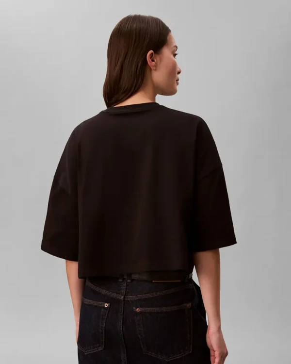 New Collection CALVIN KLEIN JEANS BOXY CROP MONOLOGO T-SHIRT