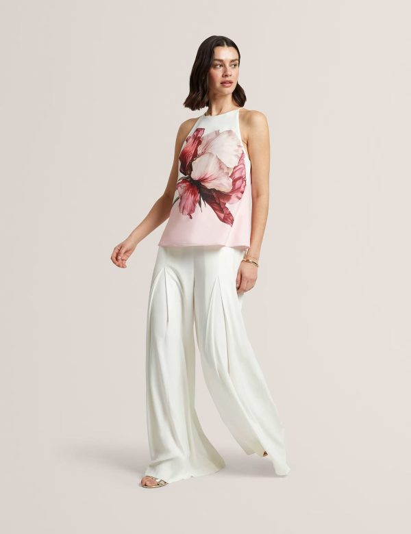 New Collection TED BAKER BROSA PRINTED HELTER NECK TOP