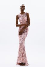 Clothes ALLURE EVENING GLOW EMBROIDERED SHEER MAXI DRESS WITH FLORAL LACE DETAILS AND ELEGANT FITTED SILHOUETTE