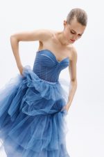 Clothes ALLURE EVENING  GLOW STRAPLESS LAYERED TULLE MIDI DRESS WITH SWEETHEART NECKLINE