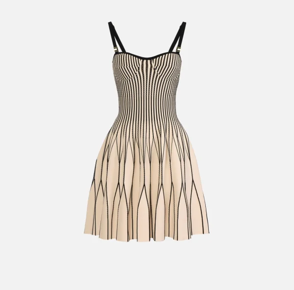 Clothes ELISABETTA FRANCHI DRESS IN TWO COLOUR KNIT FABRIC