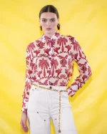 Clothes C.MANOLO SHIRT WITH PALM TREE PRINT