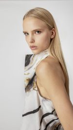 New Collection LOTUS EATERS BLOUSE WHITE COLD BLACK