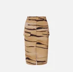 Clothing ELISABETTA FRANCHI DRILL SKIRT WITH TIGER PRINT 