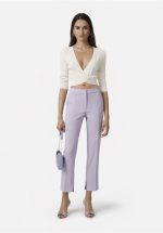 Clothes ELISABETTA FRANCHI TROUSERS IN LIGHTWEIGHT CREPE FABRIX WITH LOGO CHARM