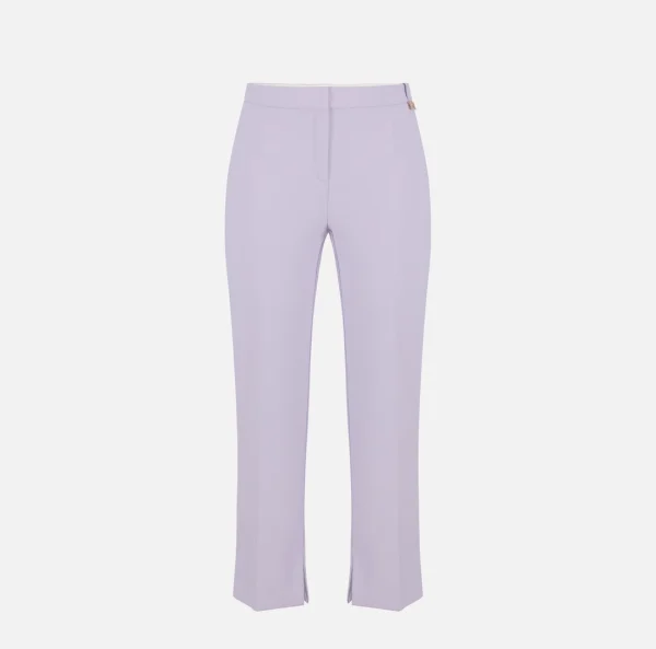 Clothes ELISABETTA FRANCHI TROUSERS IN LIGHTWEIGHT CREPE FABRIX WITH LOGO CHARM