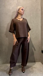 Clothes INNOCENT LINEN BLOUSE WITH V-NECK