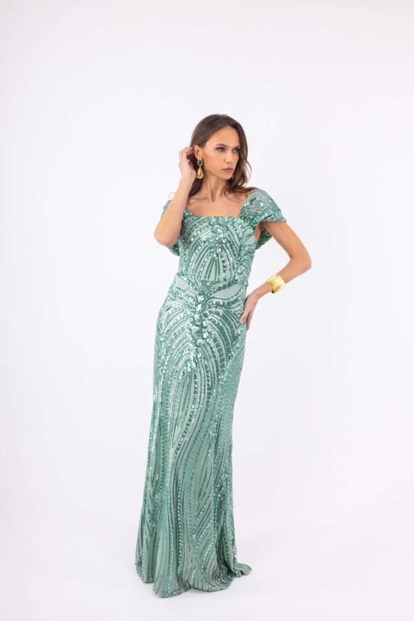 Clothes OPEN FASHION WOMEN’S  MAXI DRESS WITH STUNNING SEQUINS