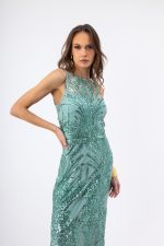 Clothes OPEN FASHION WOMEN’S MAXI DRESS WITH INTRICATE SEQUINS AND EMBROIDERY