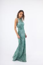 Clothes OPEN FASHION WOMEN’S MAXI DRESS WITH INTRICATE SEQUINS AND EMBROIDERY