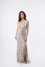 Clothes OPEN FASHION WOMEN’S  MAXI DRESS WITH SEQUINS AND A STUNNING SLIT