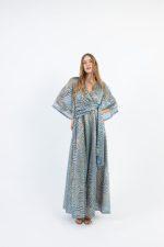 Clothing OPEN FASHION WOMEN’S MAXI DRESS WITH GOLD PATTERN AND FLOWY FIT