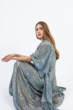Clothing OPEN FASHION WOMEN’S MAXI DRESS WITH GOLD PATTERN AND FLOWY FIT