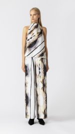 New Collection LOTUS EATERS BLOUSE WHITE COLD BLACK